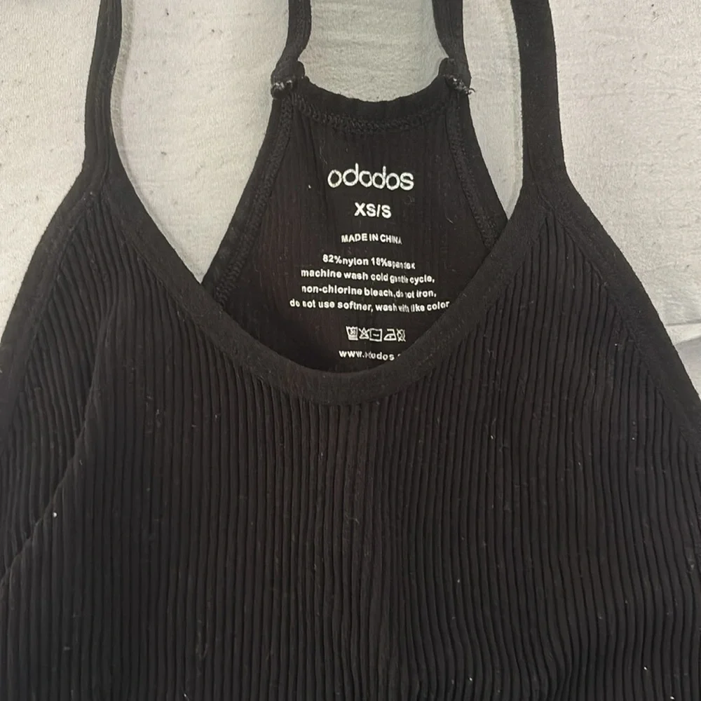 Black Ribbed Racerback Tank - Picture 3 of 3
